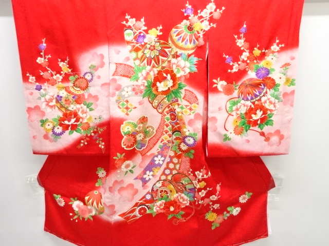 JAPANESE KIMONO / CHILDRENS KIMONO (WITH INNER SLEEVES / JUBAN) / EMBR